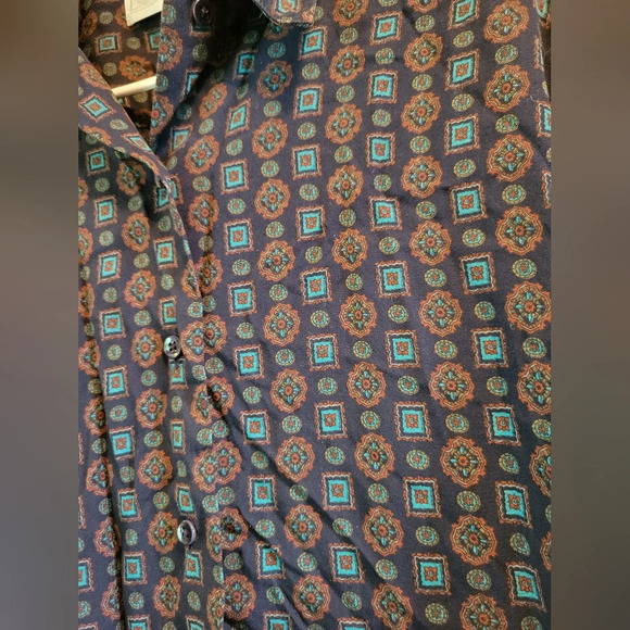 Vintage Lands End Women's Button Up Long Sleeve Shirt - Picture 3 of 6